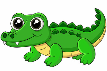 crocodile vector on white background