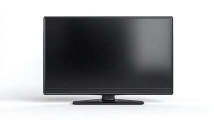 Fototapeta premium Professional Black Smart Television on White Background for Modern Home Entertainment Setup
