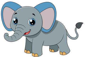 Fototapeta premium elephant cartoon vector on white background