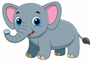 elephant cartoon vector on white background