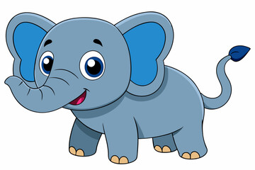 elephant cartoon vector on white background