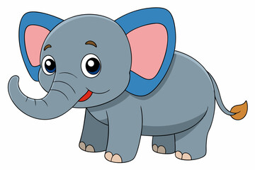 elephant cartoon vector on white background