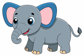 Fototapeta premium elephant cartoon vector on white background