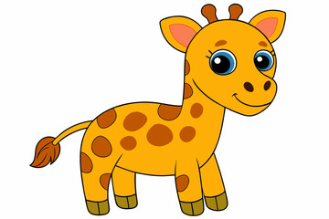 giraffe cartoon vector on white background