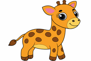 giraffe cartoon vector on white background