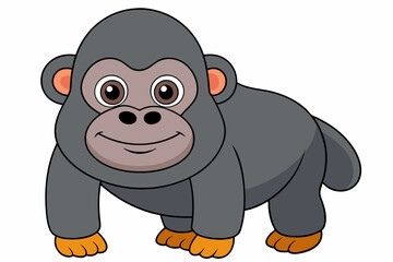 gorilla cartoon vector on white background