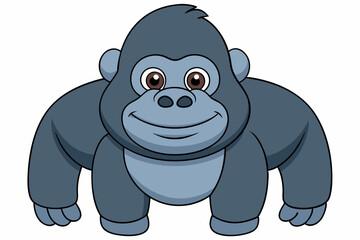 gorilla cartoon vector on white background
