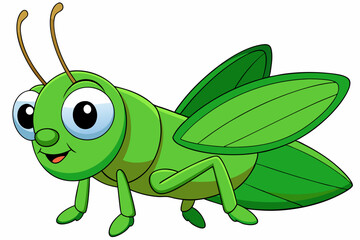 grasshopper cartoon vector on white background