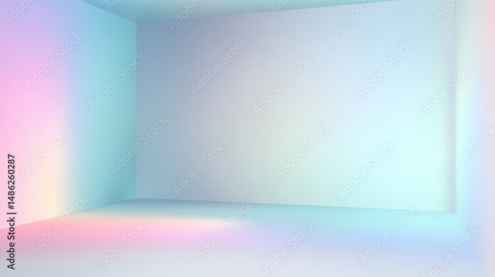 Aufkleber soft pastel gradient space with subtle lighting effects for modern art and design concepts in a mini