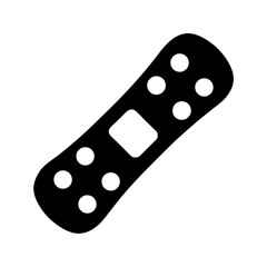 Black and White Image Depicting an Adhesive Bandage for First Aid Use