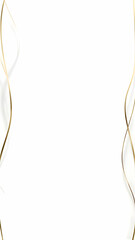 Elegant gold ribbon frame on white background for modern luxury design, perfect for wedding invitations, branding, or festive decor