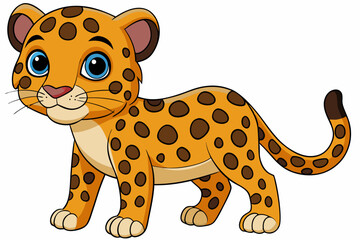 leopard cartoon vector on white background