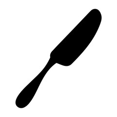Elegant Silhouette of a Butter Knife on a Clean White Background