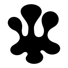 Abstract Black Floral Pattern with Rounded Petals on a White Background