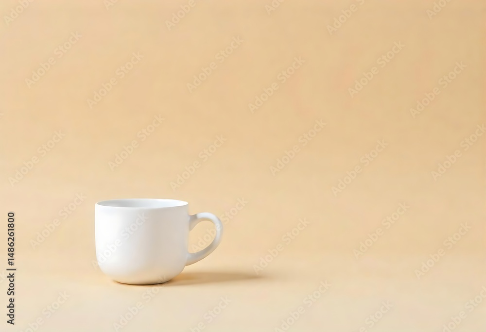 Poster generative ai a pristine white mug against a soft beige backdrop captures minimalist serenity