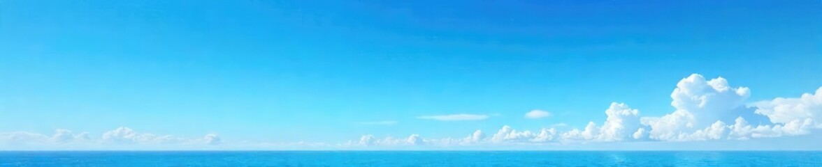 Fototapeta premium Vast expanse of untouched azure, a brilliant, cloudless blue sky stretching to the horizon Perfect for backgrounds or illustrating serenity and freedom , limitless, heavens