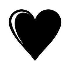 Bold black heart shape with a white crescent detail vector image