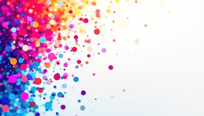 Vibrant confetti bursts in a rainbow of colors against a white background , element, shine