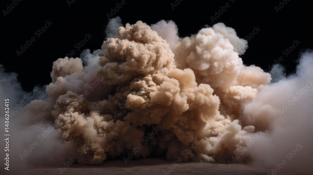 Poster golden sparks and smoke burst brilliantly into the night sky during a controlled pyrotechnic display