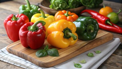 fresh vegetables on a wooden board