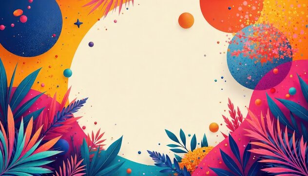 Vibrant festival poster design with bold typography and abstract shapes , vibrant, digital, design element