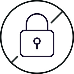 Lock Prohibited Icon for Websites, Apps, Infographics and Other Purposes