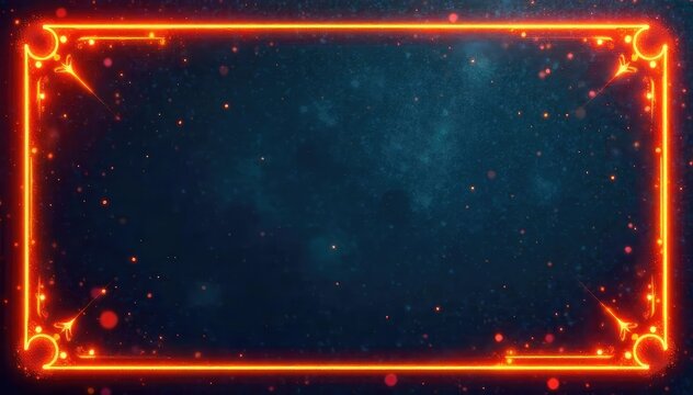 Vibrant orange border accents a design element , background, vivid orange