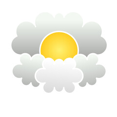 sunny cloud icon vector symbol of weather illustration
