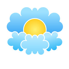 sunny cloud icon vector symbol of weather illustration