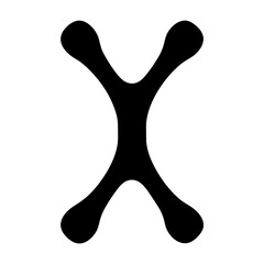 Abstract Black Shape with Rounded Ends on White Background for Graphic Design