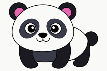 panda vector on white background