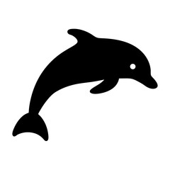 Silhouette of a majestic dolphin leaping gracefully, a symbol of ocean life