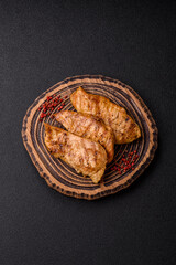 Chicken breast, grilled fillet, meat meal on a plate