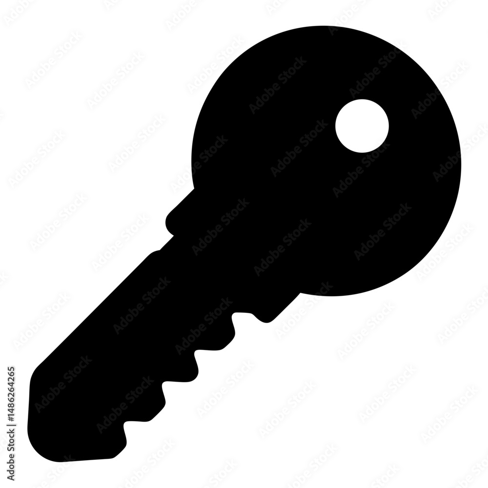 Poster monochrome key illustration representing access security and unlocking potential