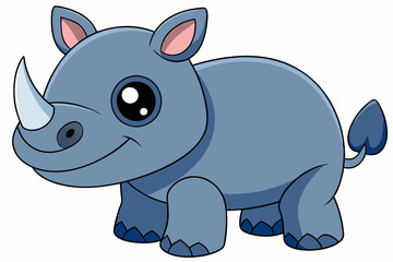 Naklejka premium rhino cartoon vector on white background