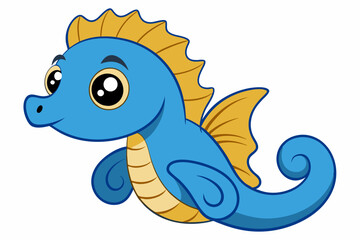 seahorse vector on white background