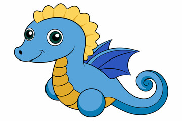 seahorse vector on white background