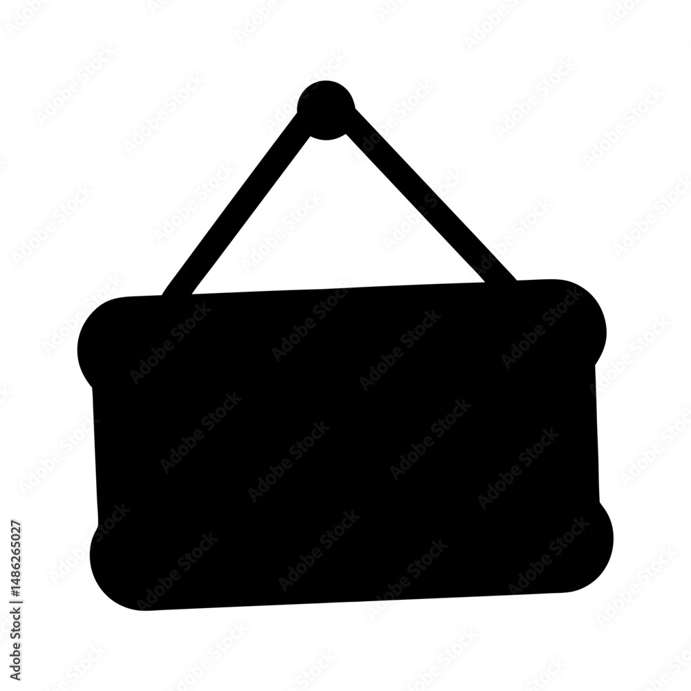 Poster hanging sign vector with rounded corners and simple mounting system