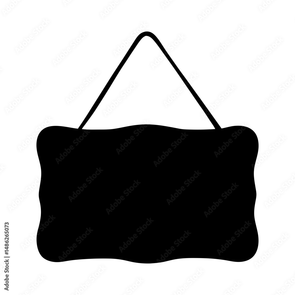 Poster Hanging Sign Vector with Rounded Corners and Simple Mounting System