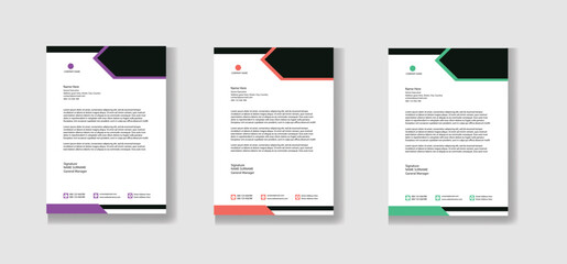 Clean and professional corporate company business letterhead template design