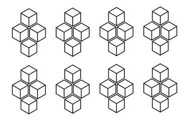 Abstract geometric cube pattern vector illustration