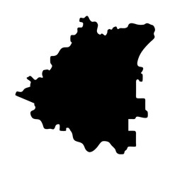 Silhouette of a Distinct Landmass or Region with an Irregular Boundary