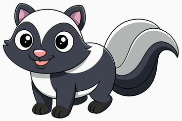 skunk vector on white background