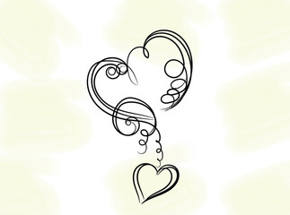 Elegant Swirling Heart Design with Abstract Background