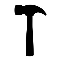 Simple and Bold Silhouette of a Claw Hammer Ready for Construction