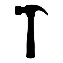 Silhouette of a hammer showing carpentry and construction tool expertise
