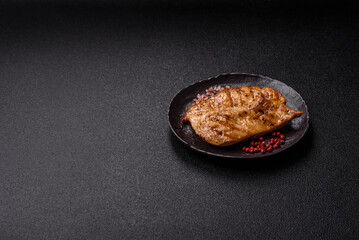 Chicken breast, grilled fillet, meat meal on a plate