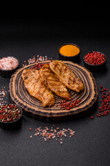 Chicken breast, grilled fillet, meat meal on a plate