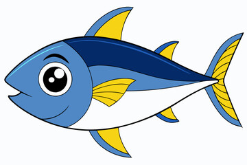 tuna vector on white background