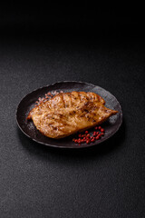 Chicken breast, grilled fillet, meat meal on a plate